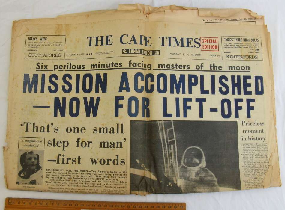 The Cape Times Special Lunar Edition Monday July 21 1969.