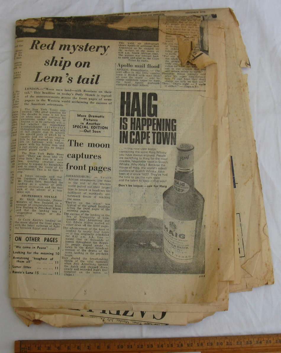 The Cape Times Special Lunar Edition Monday July 21 1969.