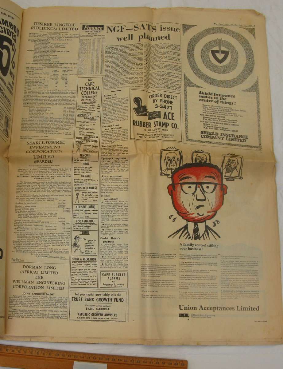 The Cape Times Special Lunar Edition Monday July 21 1969.