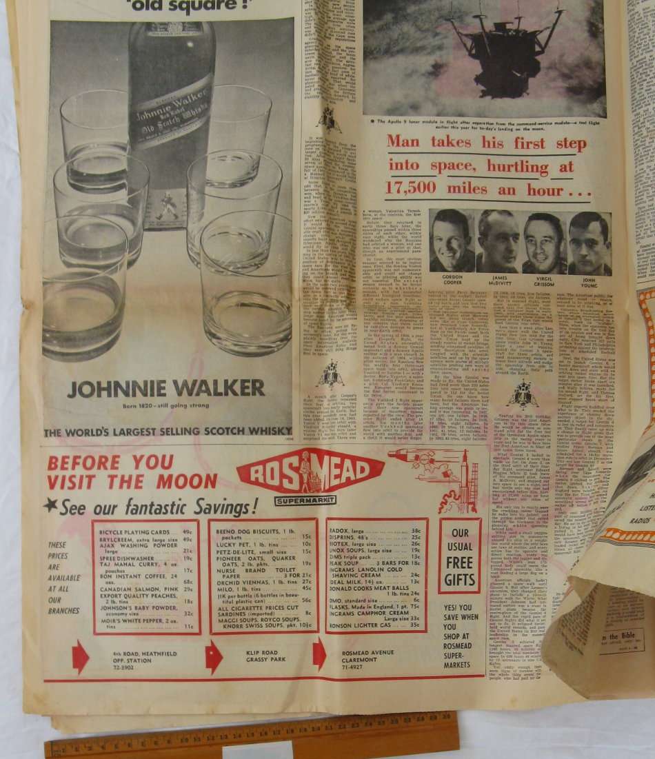 The Cape Times Special Lunar Edition Monday July 21 1969.