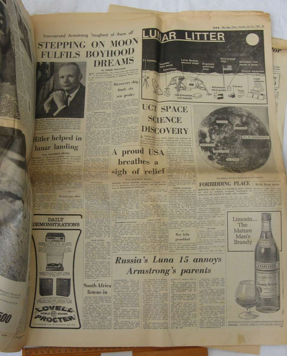 The Cape Times Special Lunar Edition Monday July 21 1969.