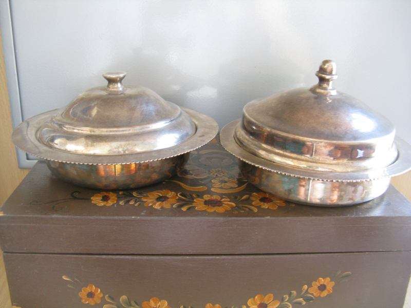 REGAL & OTHER, BUTTER DISH x 2. D 13cm, D 14cm. P&P=R33.(CR28)