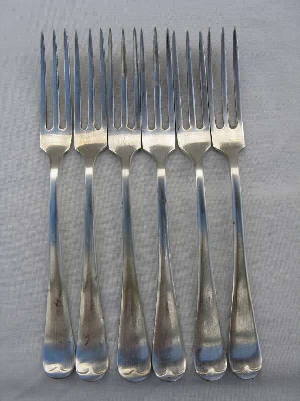 SMALL FORKS COMBO. EPNS. 6 UNITS. L 12.5cm.