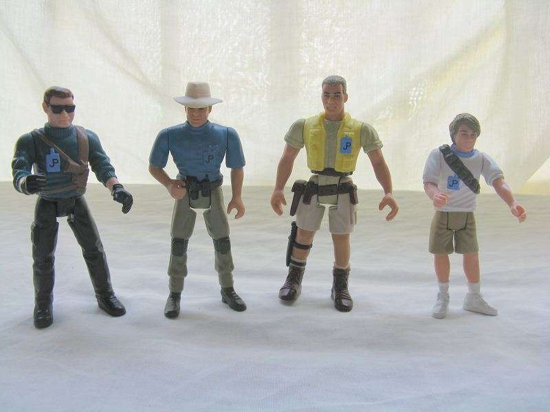 JURASSIC PARK ACTION FIGURE COMBO. 4 UNITS. DENNIS NEDRY. ALAN GRANT. ROBERT MULDOON. TIM MURPHY.