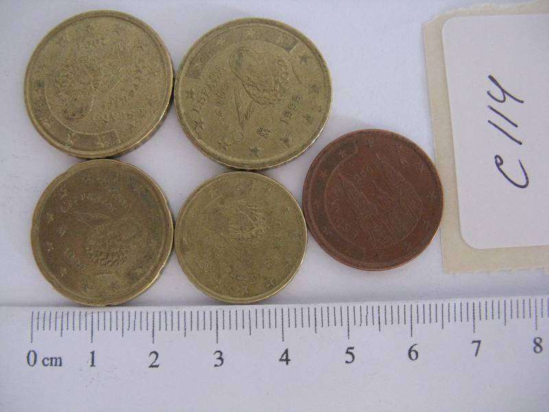 EURO COMBO. 5 UNITS. 2 x 50 cent: 1999,2001, 1 x 20 cent: 1999, 1 x 10 cent: 2002, 1 x 5 cent: 2004.