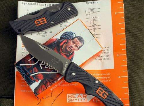 HOT GERBER Bear Grylls Half Serrated Blade Survival Knife