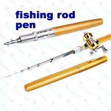 POCKET PEN FISHING ROD + SMALL HOOK SET(Gold)