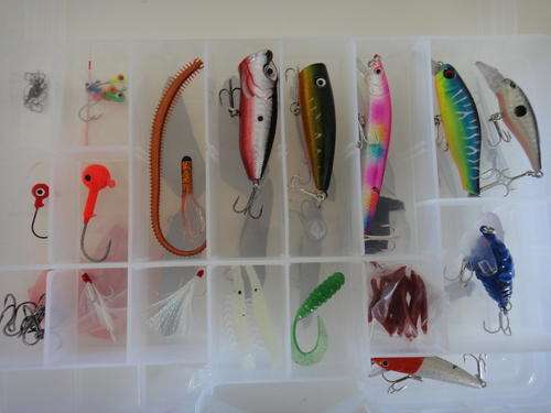 Fishing Lures set including tackle box (About 84 pcs)