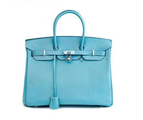 Fashion Leather Handbag (Light Blue)