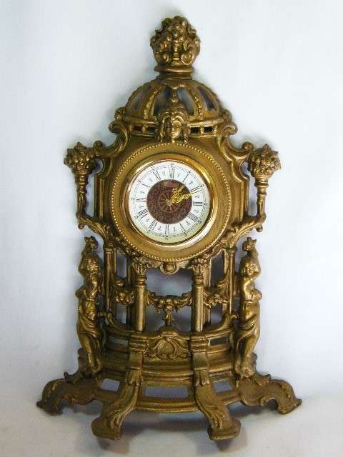 Vintage West German brass wall clock - runs & stops - as per photo