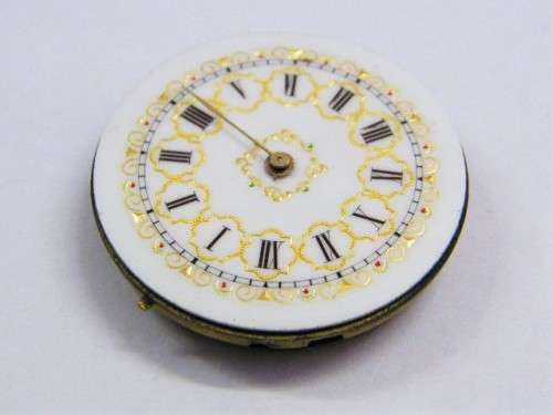 Vintage pocketwatch movement with beautiful dial - not working - as per photo