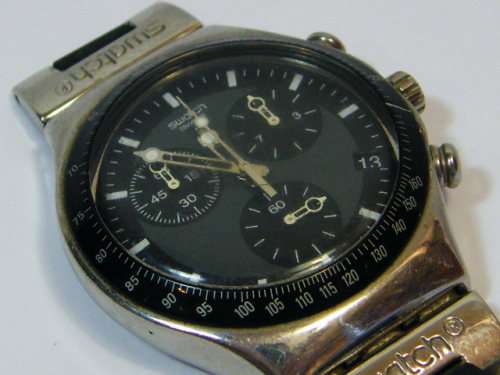 Swatch Irony Windfall mens chronograph watch - working - strap broken - as per photo