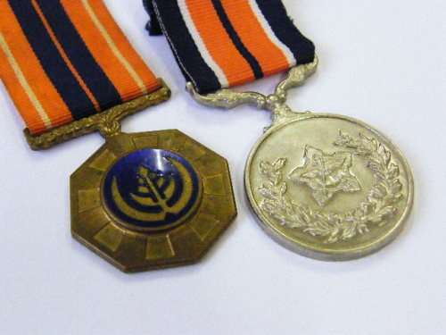 SADF Pro Patria medal number 140757 & General service medal - number 070359 - as per photo