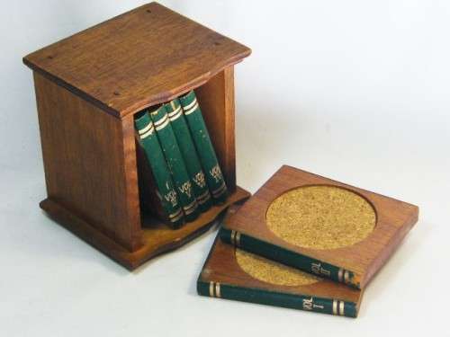 Vintage book shelf coaster set - volume 1 to volume 6 - as per photo