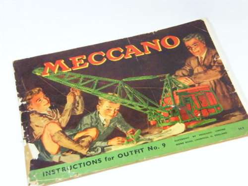 Vintage Meccano instructions for outfit No.9 - as per photo