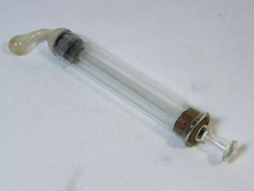 Antique glass ear irrigating syringe - as per photo