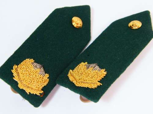 Pair of SA Prison Service rank gorget patches - as per photo