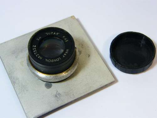 Vintage WRAY London Supar 3 inch F4.5 lens on lens board - as per photo
