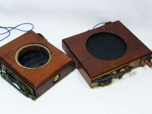 Lot of 2 Thornton-Pickard antique wooden camera shutters - faulty - as per photo