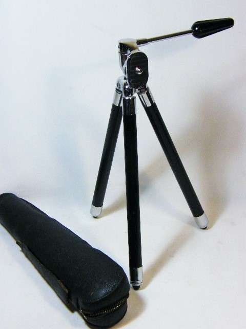 Vintage Hifra camera tripod in leather pouch - as per photo