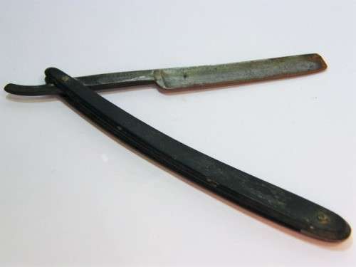 Vintage Kropp slimline cut throat razor - rusted blade - as per photo