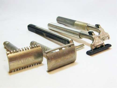 Lot of 5 vintage safety razors - Gillette & Minora