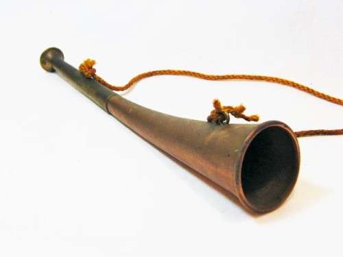 Vintage brass fox hunting horn