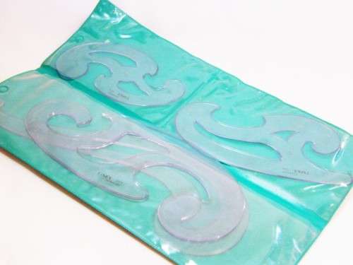 Set of 4 vintage Linex french curves stencils