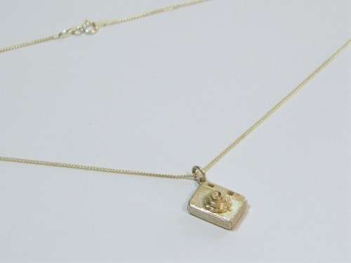 Sterling silver necklace with camera pendant