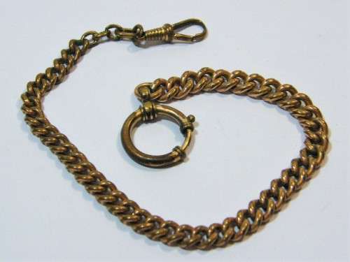 Antique gold plated pocket watch fob chain