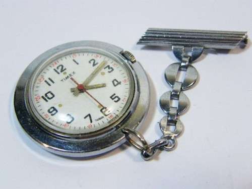 Vintage Timex manual wind nurse's fob watch - not working