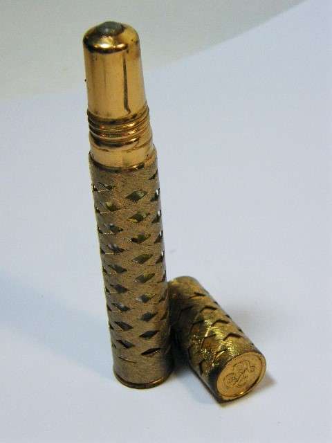 Vintage Faberge Aphrodisia roll on holder - gold colored