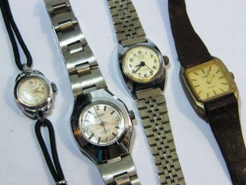 Lot of 4 vintage ladies mechanical watches for spares - not working