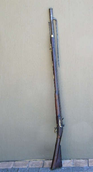 Antique Brown Bess flintlock musket - circa early 1800's - two proof marks as indicated with Sargant