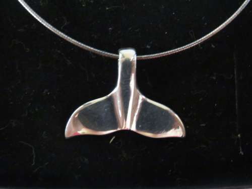 Nadine Pantano sterling silver designer jewelery necklace with whale tail pendant