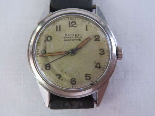 Vintage Buren Grand-Prix manual wind mens watch - Working