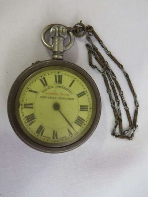 Vintage Bentima lever Railway time keeper pocket watch - Not working - Needs TLC