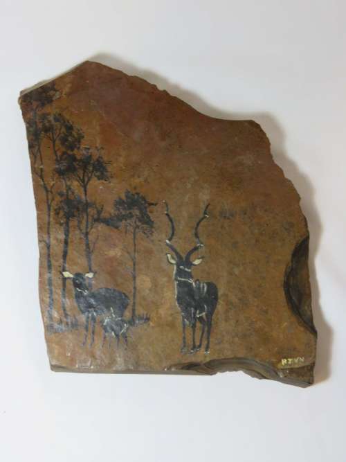 Rock painting of Kudus - Signed by HJVN