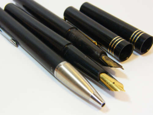 Lot of 2 Osmiroid fountain pens & 1 Parker pen without inner