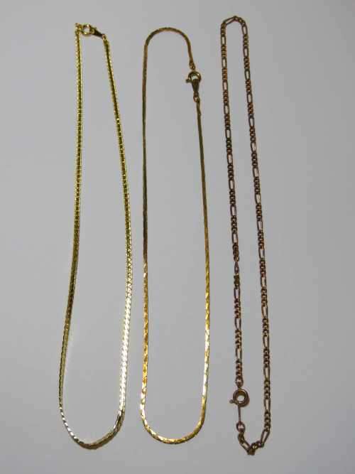 Lot of 3 Gold coloured necklaces