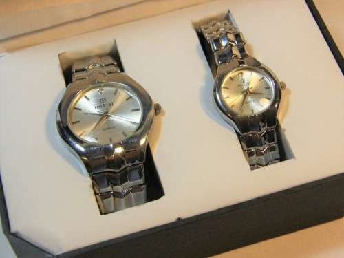 Initial mens & ladies fashion watch set - working