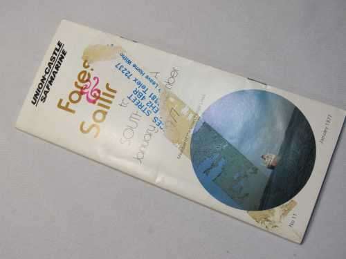 Union Castle/ SAFMARINE Fares and sailings to South and Africa booklet - Jan to Sept 1977