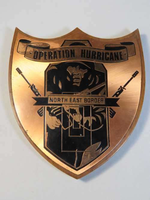 Rhodesia Operation Hurricane North East Border plaque