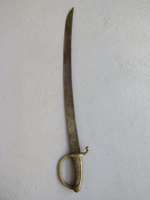 Antique French model AN XI sabre briquet with brass hilt with 28 grooves - See description