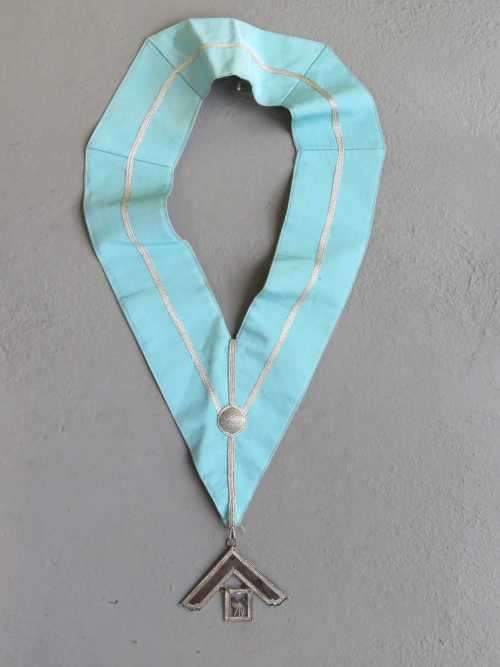 Masonic Craft past master collar and jewel presented to W.Bro. T.E Sharpley- 1981-82 & 1985-86