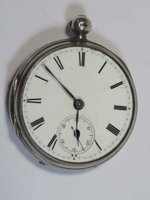 Antique silver pocketwatch hallmarked London 1883 - Working - Missing top ring - No glass
