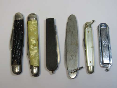 Lot of 6 various vintage pocket knives