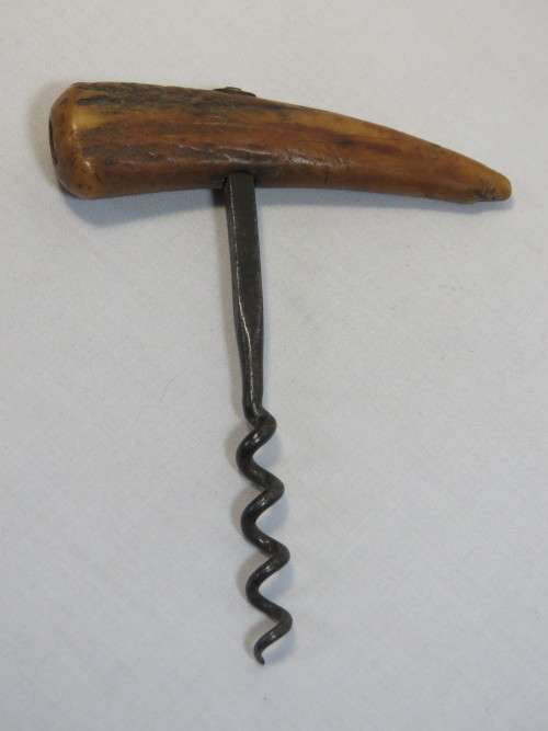 Antique corkscrew with horn handle