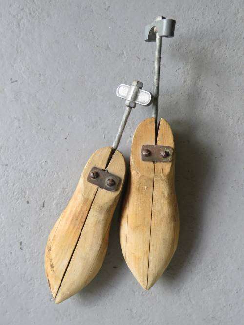 Pair of vintage wooden shoe stretchers
