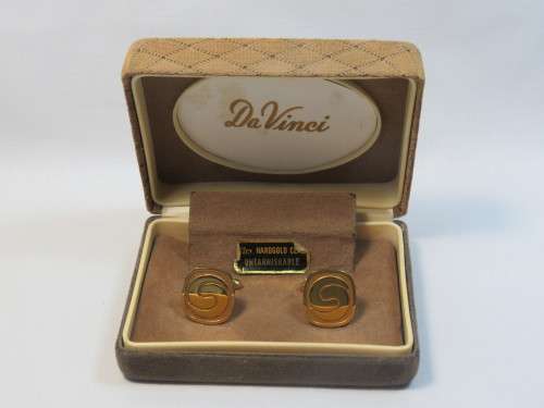 Pair of 22ct  hard gold clad cufflinks